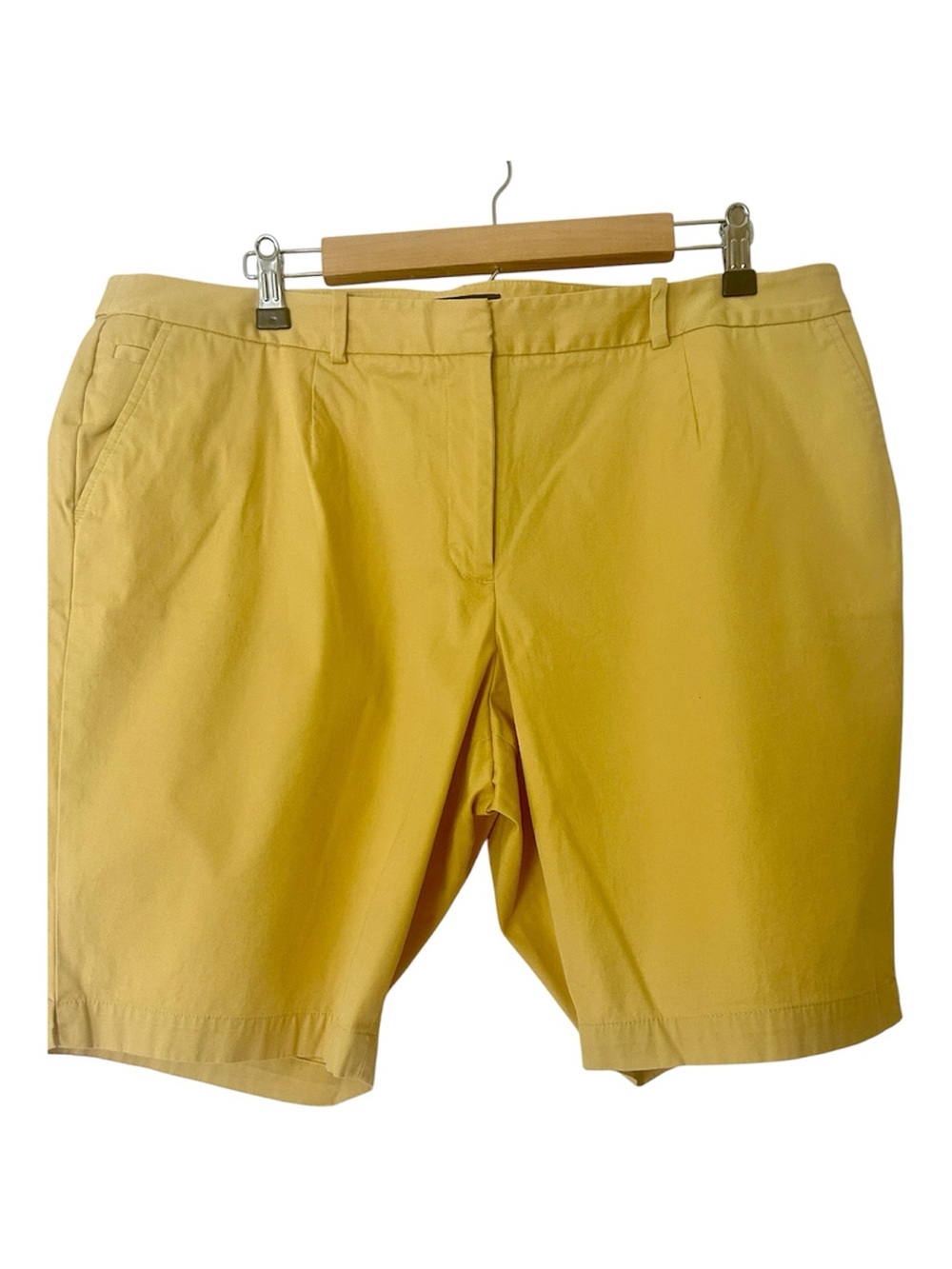 Talbots Bermuda Shorts Golden Yellow Stretch Tailored Walking size 16 W Petite